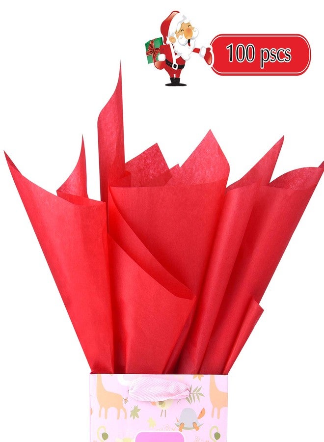 FEPITO 100 Sheets Red Christmas Tissue Paper - Gift Wrapping Paper for Xmas Presents, Crafts (14 x 20 Inch) - Image 3